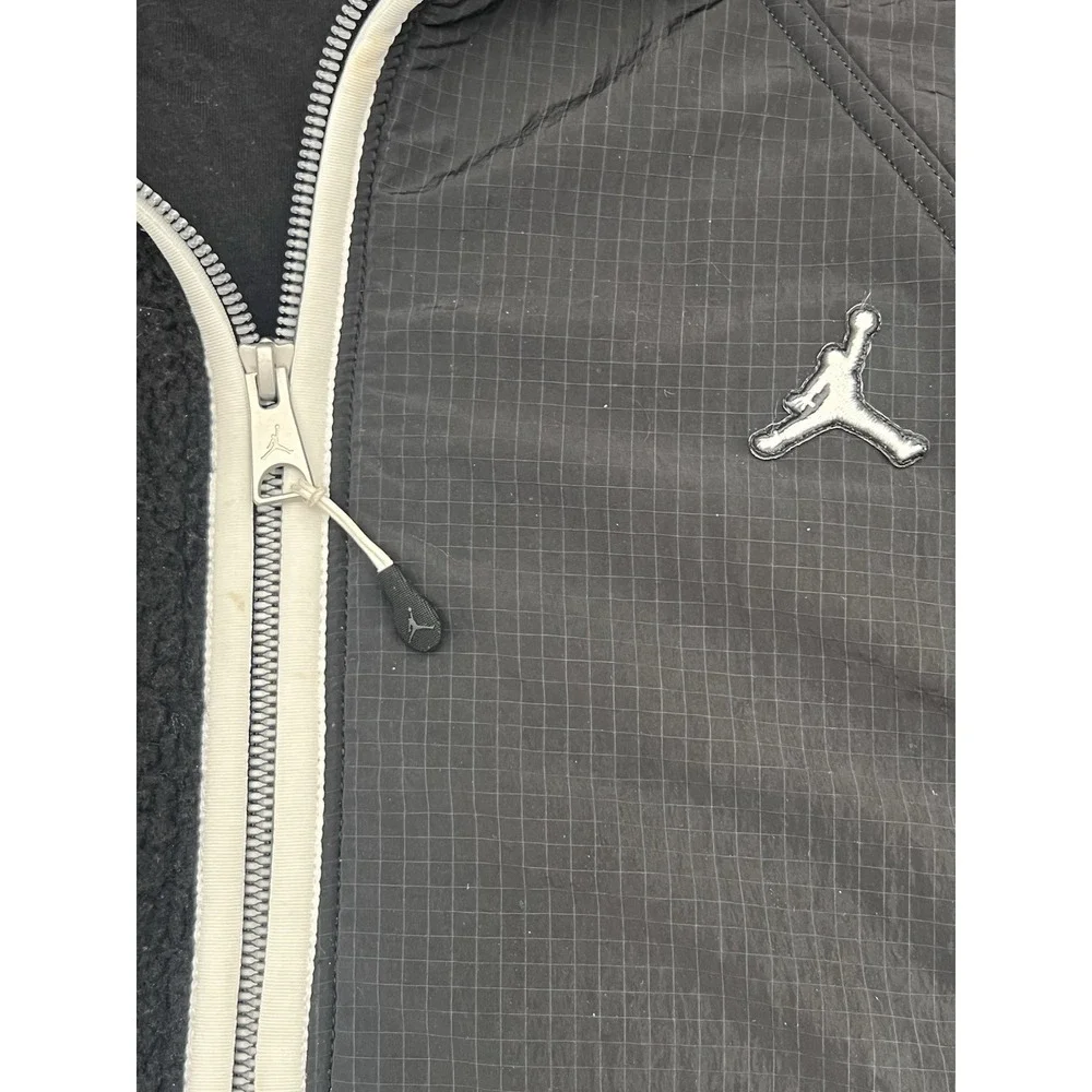 Air Jordan Essentials Men's Full Zip Winter Black Sherpa Fleece Jacket Sz XL Y2K